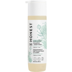 The Honest Company 2-in-1 Cleansing Shampoo and Body Wash for Sensitive Skin, Gentle Tear-Free Hypoallergenic Baby Wash with Naturally Derived Ingredients, Fragrance-Free, 10 fl oz